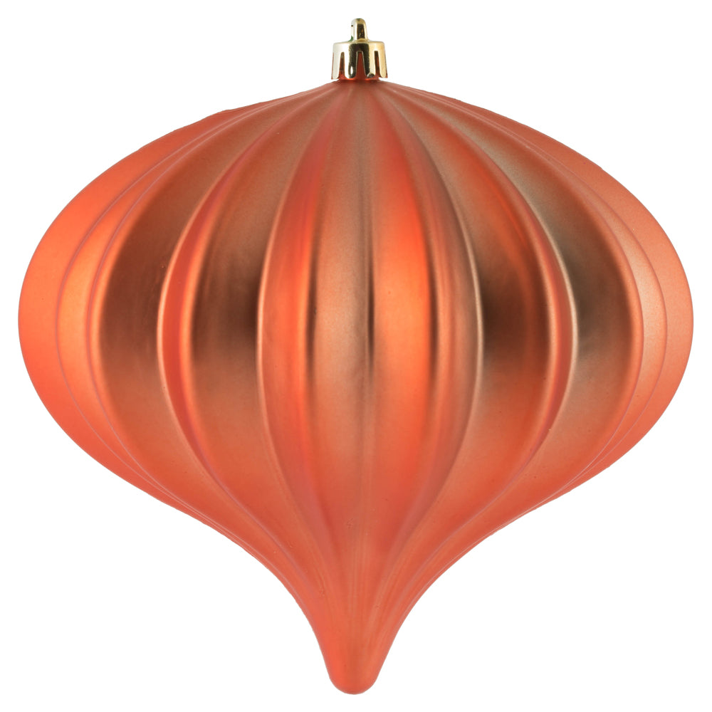 Vickerman 5.7" x 5.5" Coral Matte Onion Christmas Ornament UV treated Set of 3