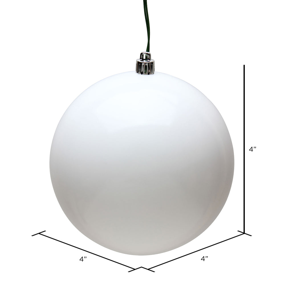 Vickerman 4" White Candy Ball Ornament 6 per Bag