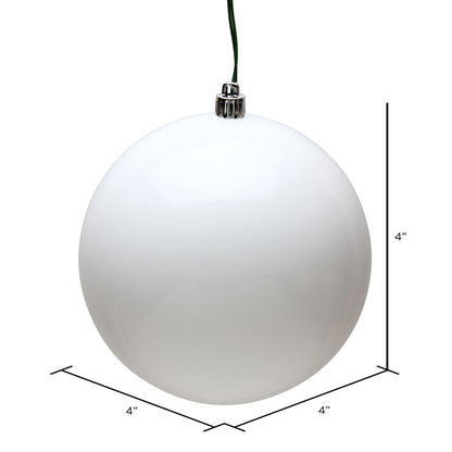 Vickerman 4" White Candy Ball Ornament 6 per Bag