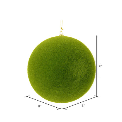 Vickerman 8" Moss Green Flocked Ball Ornament