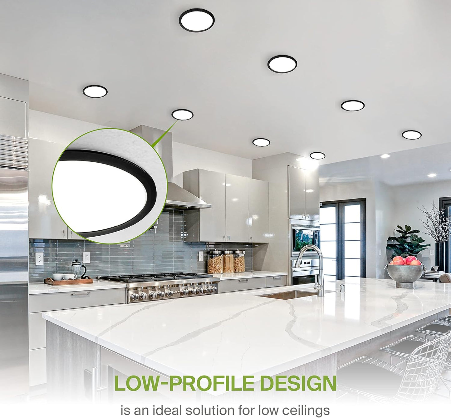 ASD Lighting LED Recessed Mini Panel Round 12inch 24W 120V Triac 2700/3000/3500/4000/5000K Black UL