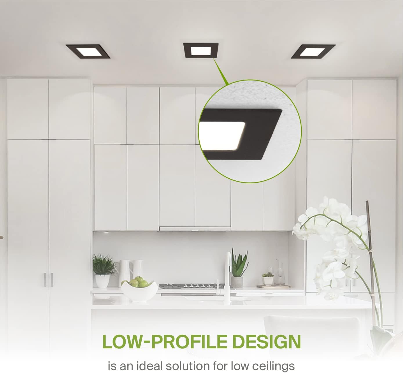 ASD Lighting LED Recessed Mini Panel Square 3inch 6W 120V Triac 2700/3000/3500/4000/5000K Bronze UL Energy Star 6 pack
