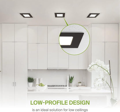 ASD Lighting LED Recessed Mini Panel Square 3inch 6W 120V Triac 2700/3000/3500/4000/5000K Bronze UL Energy Star 6 pack