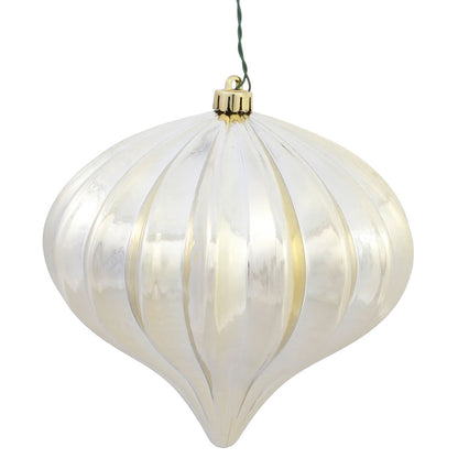 Vickerman 5.7" Champagne Shiny Onion Christmas Ornament UV treated Set of 3