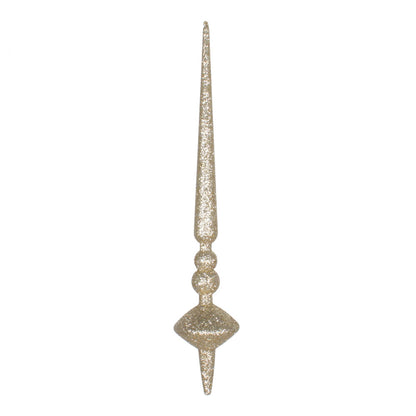 Vickerman 12" Champagne Glitter Cupola Finial Ornament Pack of 3