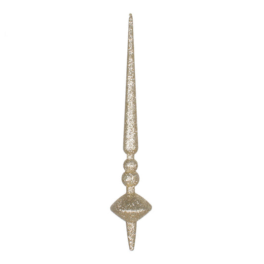 Vickerman 12" Champagne Glitter Cupola Finial Ornament Pack of 3