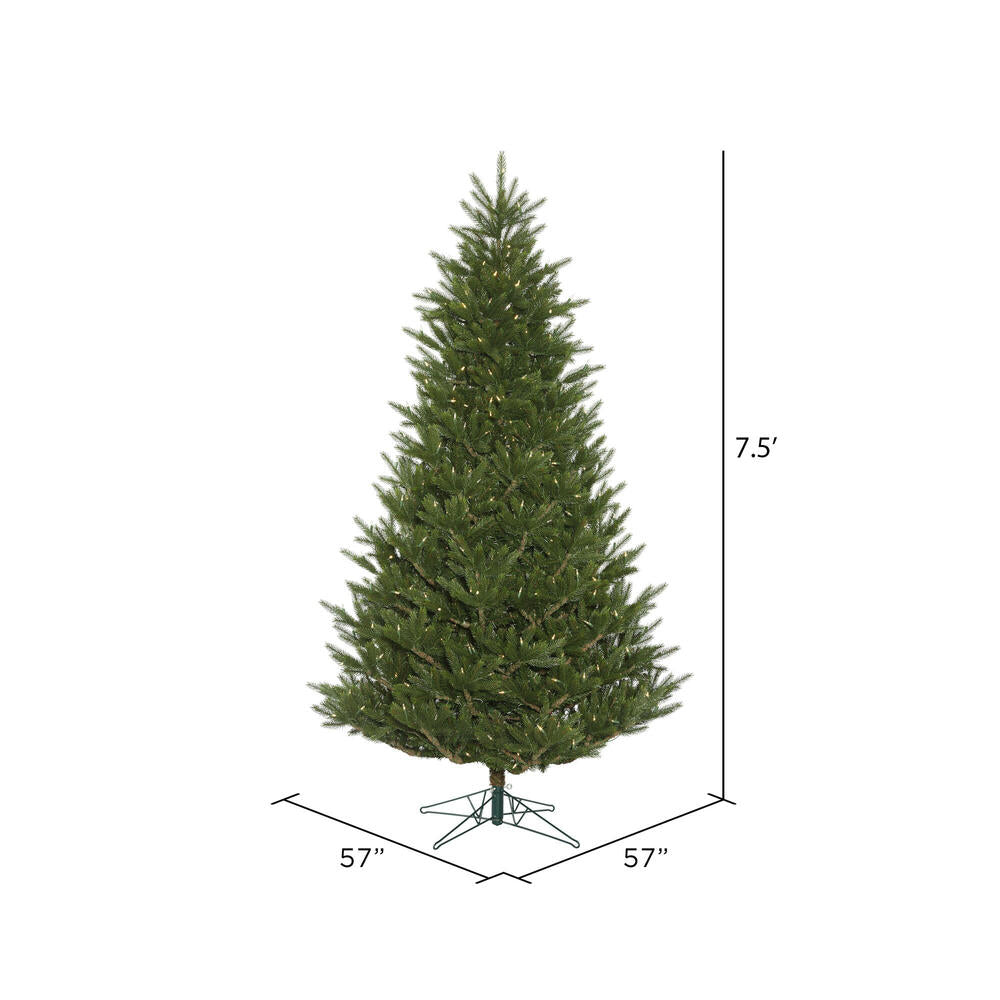 Vickerman 7.5' x 57" Fresh Fraser Fir Artificial Christmas Tree Warm White Dura-lit LED Lights