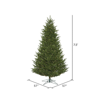 Vickerman 7.5' x 57" Fresh Fraser Fir Artificial Christmas Tree Warm White Dura-lit LED Lights