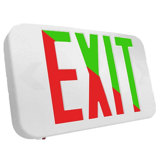 Westgate Compact Modern Univ. Exit Sign Bi-Color Red/Grn, Default To Red, 120/277V, LED Exit & Emergency Lighting