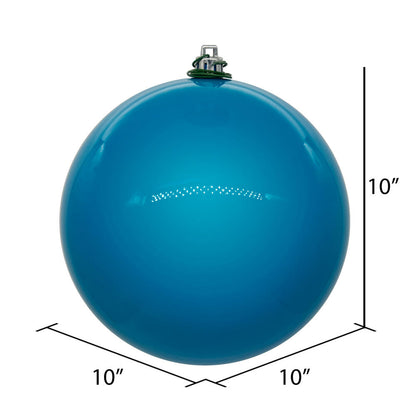 Vickerman 10" Turquoise Pearl UV Drilled Ball Ornament 1 per bag.