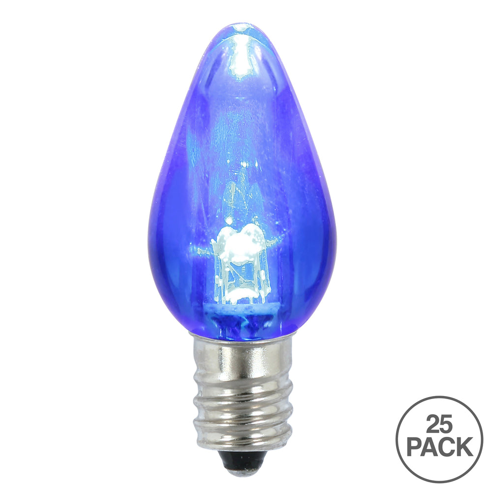 Vickerman C7 Transparent Plastic LED Blue Dimmable Bulb 25 per bag