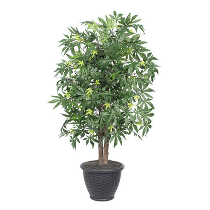 Vickerman 4' Artificial Japanese Maple Bush Gray Square Plastic Container