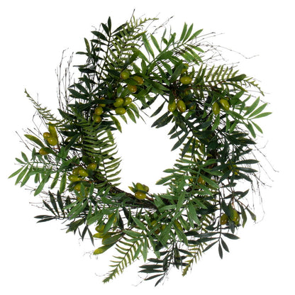 Vickerman 24" Artificial Mixed Olive Leaf Wreath