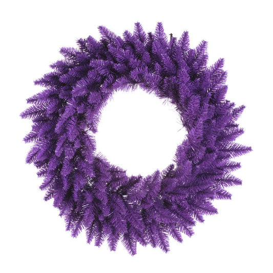 Vickerman 30" Purple Artificial Christmas Wreath Purple Dura-lit Incandescent Mini Lights