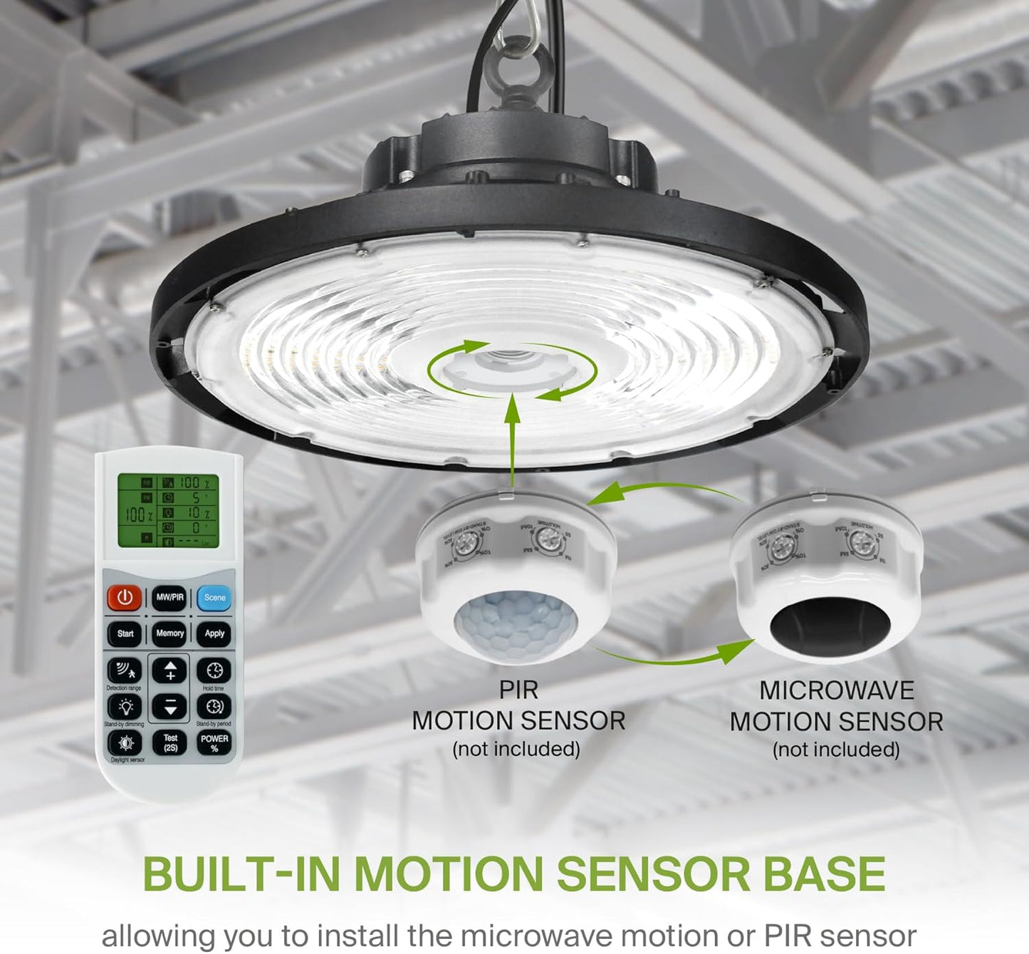 ASD Lighting Q-base LED UFO High Bay 100W CCT Selectable 3000/4000/5000K Dimmable Black UL DLC Premium