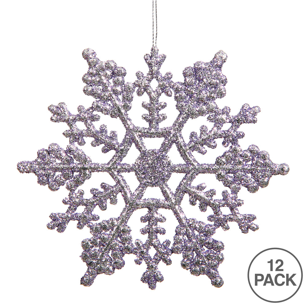 Vickerman 6.25" Lavender Glitter Snowflake Christmas Ornament 12 per Box