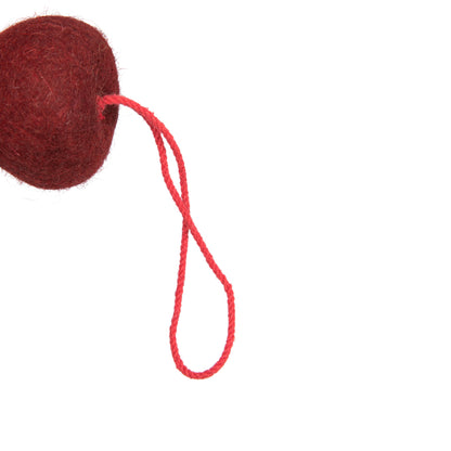 Vickerman 6' Red Green and Burgundy Wool Pom Pom Garland