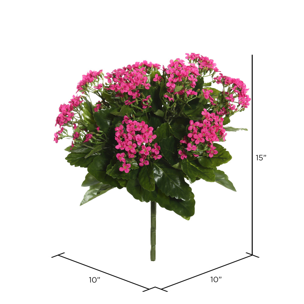 Vickerman 15" Artificial Hot Pink Kalanchoe Bush.