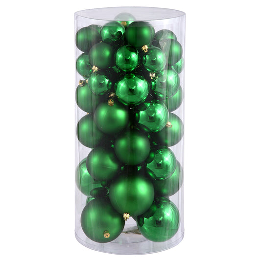 Vickerman 2.4"-3"-4" Green Shiny and Matte Ball Ornament 50 per Box