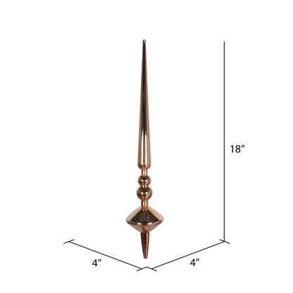 Vickerman 18" Rose Gold Shiny Cupola Finial Ornament Pack of 2