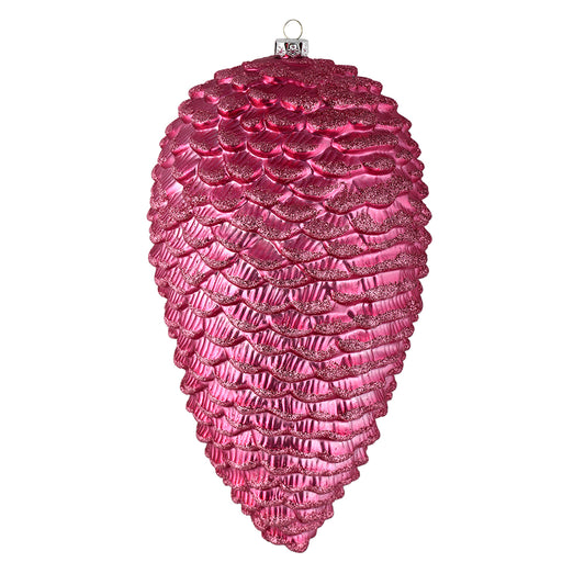 Vickerman 10" Mauve Matte Glitter Pinecone Christmas Ornament