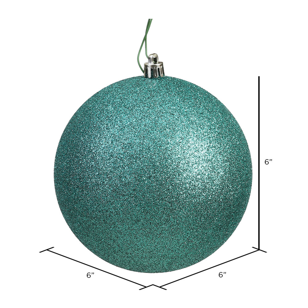Vickerman 6" Sea Foam Glitter Ball Ornament 4 per Bag