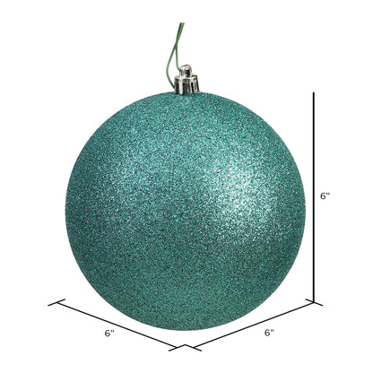 Vickerman 6" Sea Foam Glitter Ball Ornament 4 per Bag
