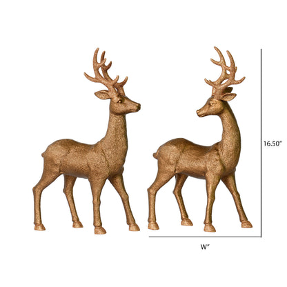 Vickerman 16.5" Mocha Deer Christmas Ornament Set