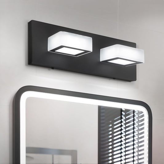 ASD Lighting LED Vanity 2-light 12W 120V with rotatable heads CCT Selectable 2700/3000/4000/5000/6000K Dimmable Black ETL