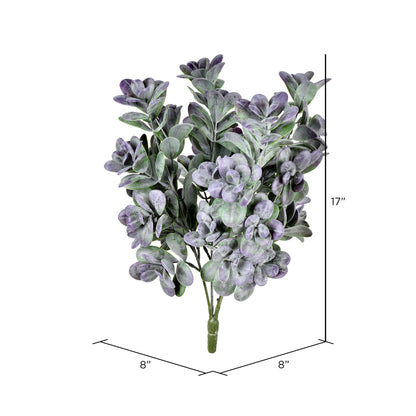 Vickerman 17" Artificial  UV Coated Gray and Purple Jade Bush.