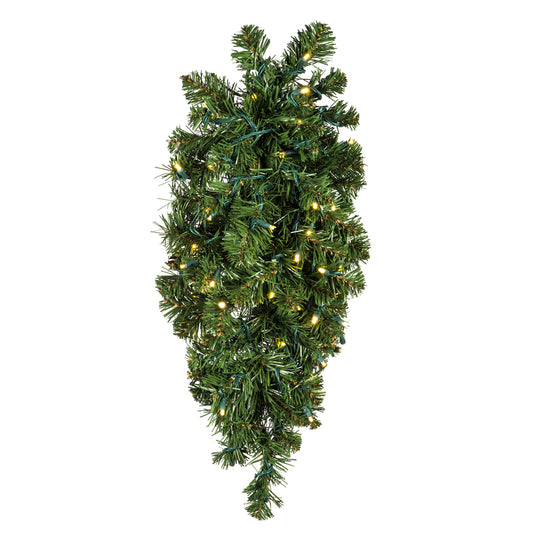 Vickerman 24" Oregon Fir Artificial Christmas Teardrop Warm White Single Mold LED Wide Angle Lights