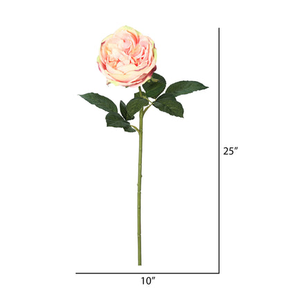 Vickerman 25" Artificial Light Pink Open Rose Stem 6 per Bag