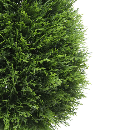 Vickerman 24" Artificial Cedar Teardrop Shaped Bush Black Plastic Pot.