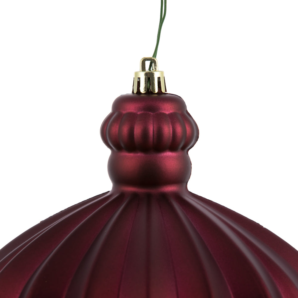 Vickerman 6" Berry Red Matte Onion Drop Christmas Ornament 4 per Bag