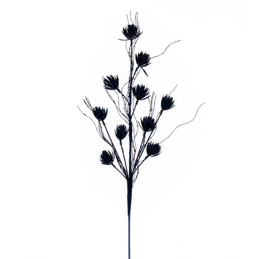 Vickerman 30" Midnight Blue Mini Flower Glitter Spray 6 per bag.