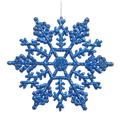 Vickerman 6.25" Blue Glitter Snowflake Christmas Ornament 12 per Box