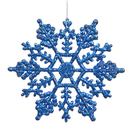 Vickerman 6.25" Blue Glitter Snowflake Christmas Ornament 12 per Box