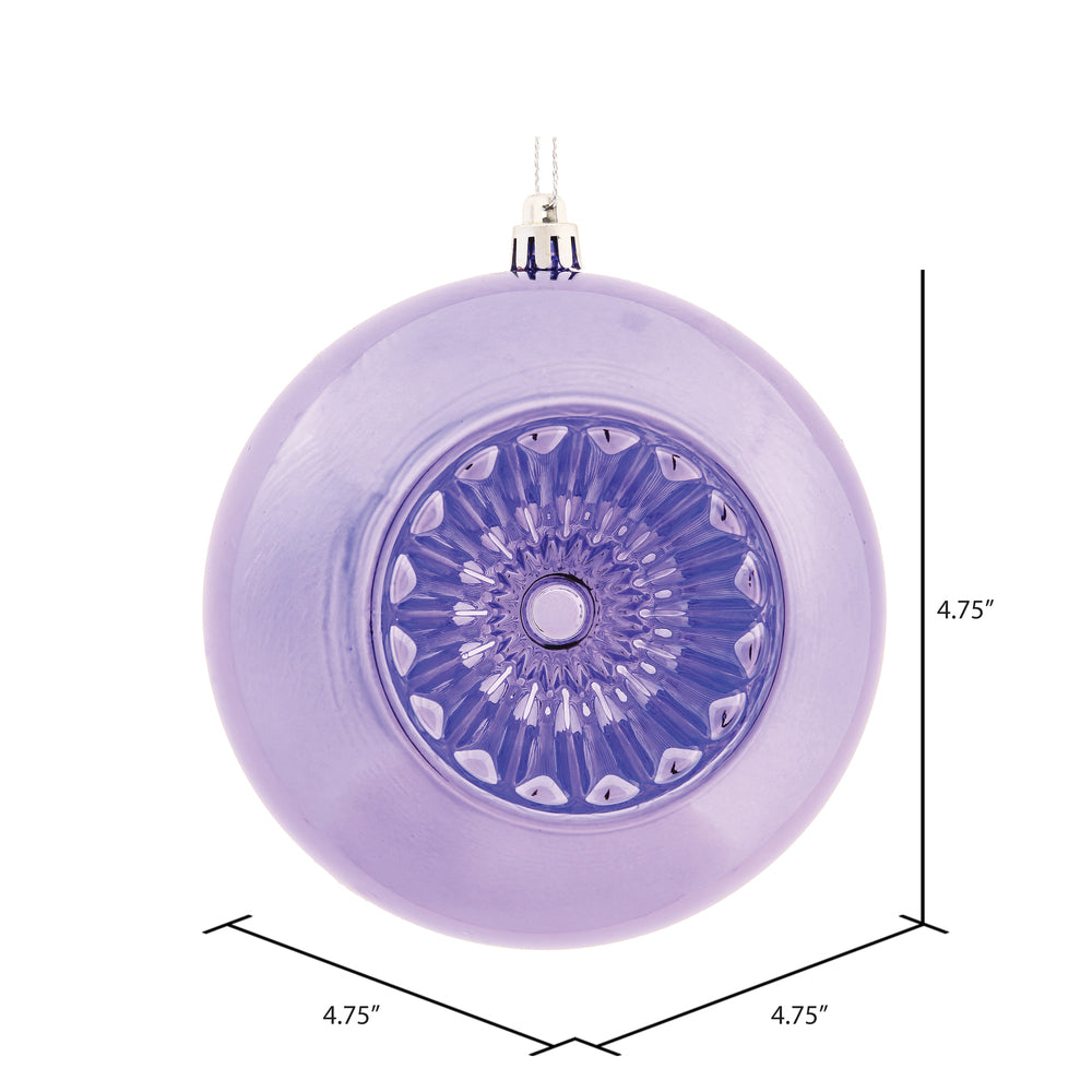 Vickerman 4.75" Lavender Shiny Star Brite Ball Ornament 4 per Bag