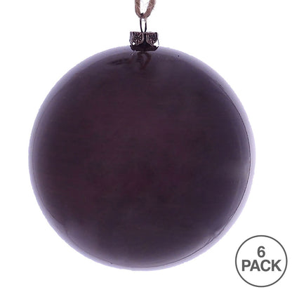 Vickerman 4" Burgundy Wood Grain Ball Ornament 6 per Bag