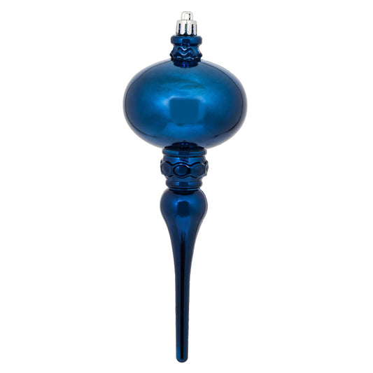 Vickerman 8" x 2.75" Midnt Blue Shiny Finial 3/Bg