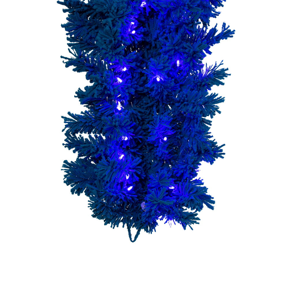 Vickerman 9' x 14" Flk Turquoise Fir Artificial Garland Dura-Lit® Turquoise LED Mini Lights.