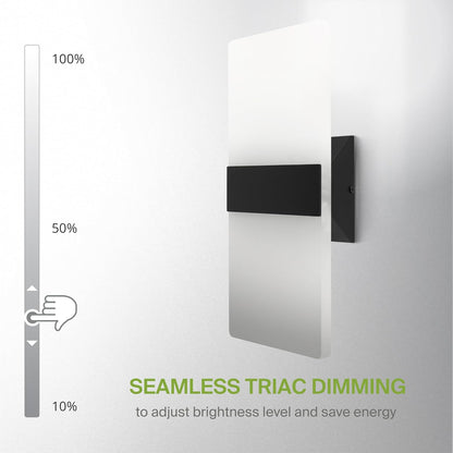 ASD Lighting LED Wall Sconce 24W 120V Triac 2700/3000/3500/4000/5000K Black ETL