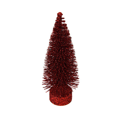 Vickerman 7"-9"-11" Burgundy Glitter Oval Pine Artificial Christmas Tree Set of 3