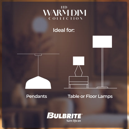 Bulbrite 776400 9W LED A19 3000K - 1800K FILAMENT MILKY WARM DIM