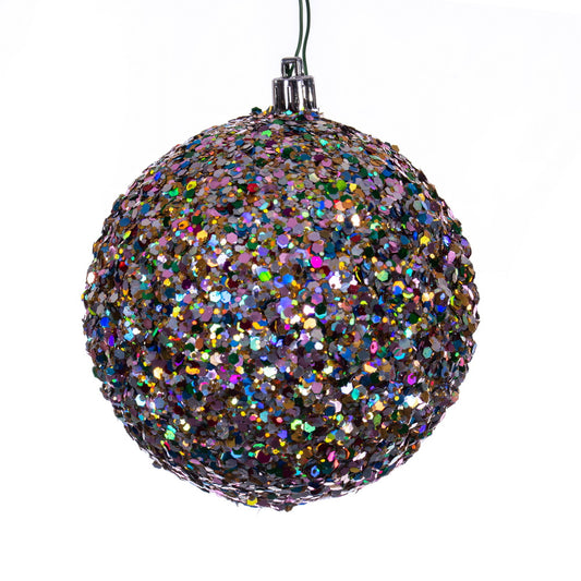 Vickerman 2.75" Multi-color Durian Sequin Glitter Ball Christmas Ornament 12 pieces per bag