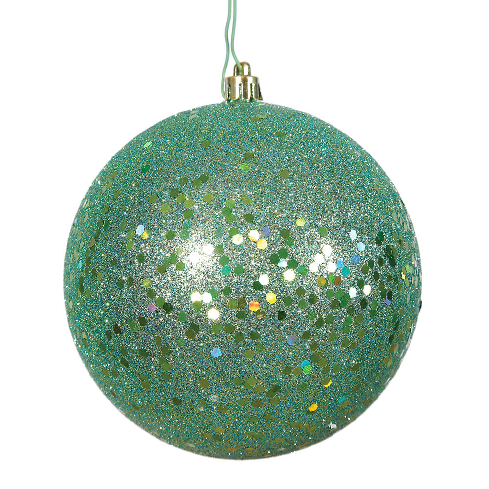 Vickerman 6" Sea Foam Sequin Ball Ornament 4 per Bag