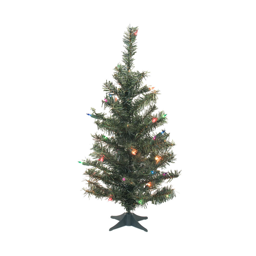 Vickerman 24" Canadian Pine Artificial Christmas Tree Multi-Colored Dura-lit Lights