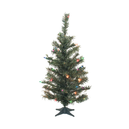 Vickerman 24" Canadian Pine Artificial Christmas Tree Multi-Colored Dura-lit Lights