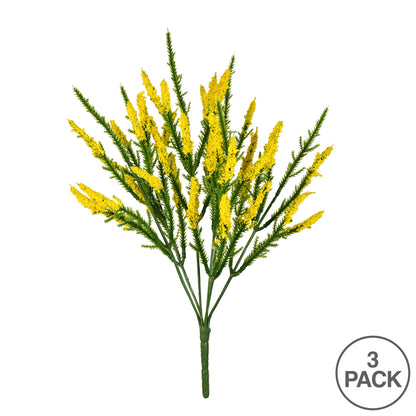 Vickerman 13" Artificial Yellow Blazing Star Bush Pack of 3.