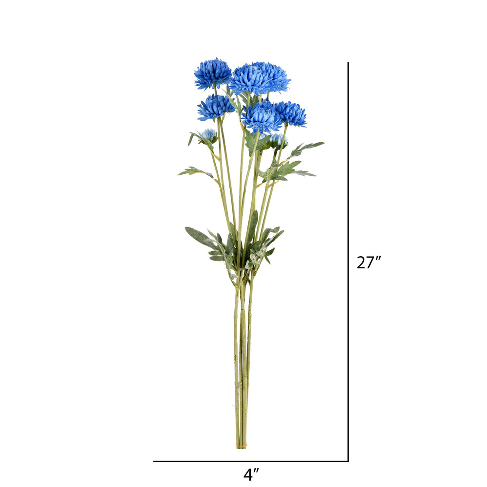Vickerman 27" Artificial Blue Daisy Spray. Includes 4 sprays per pack.